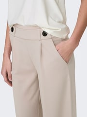 JDY Cream Wide Leg Trousers - Image 3 of 6