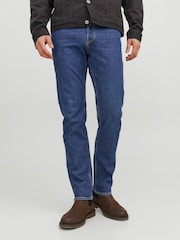 JACK & JONES Blue Dark Mike Regular Tapered Jeans - Image 1 of 8