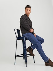 JACK & JONES Blue Dark Mike Regular Tapered Jeans - Image 5 of 8