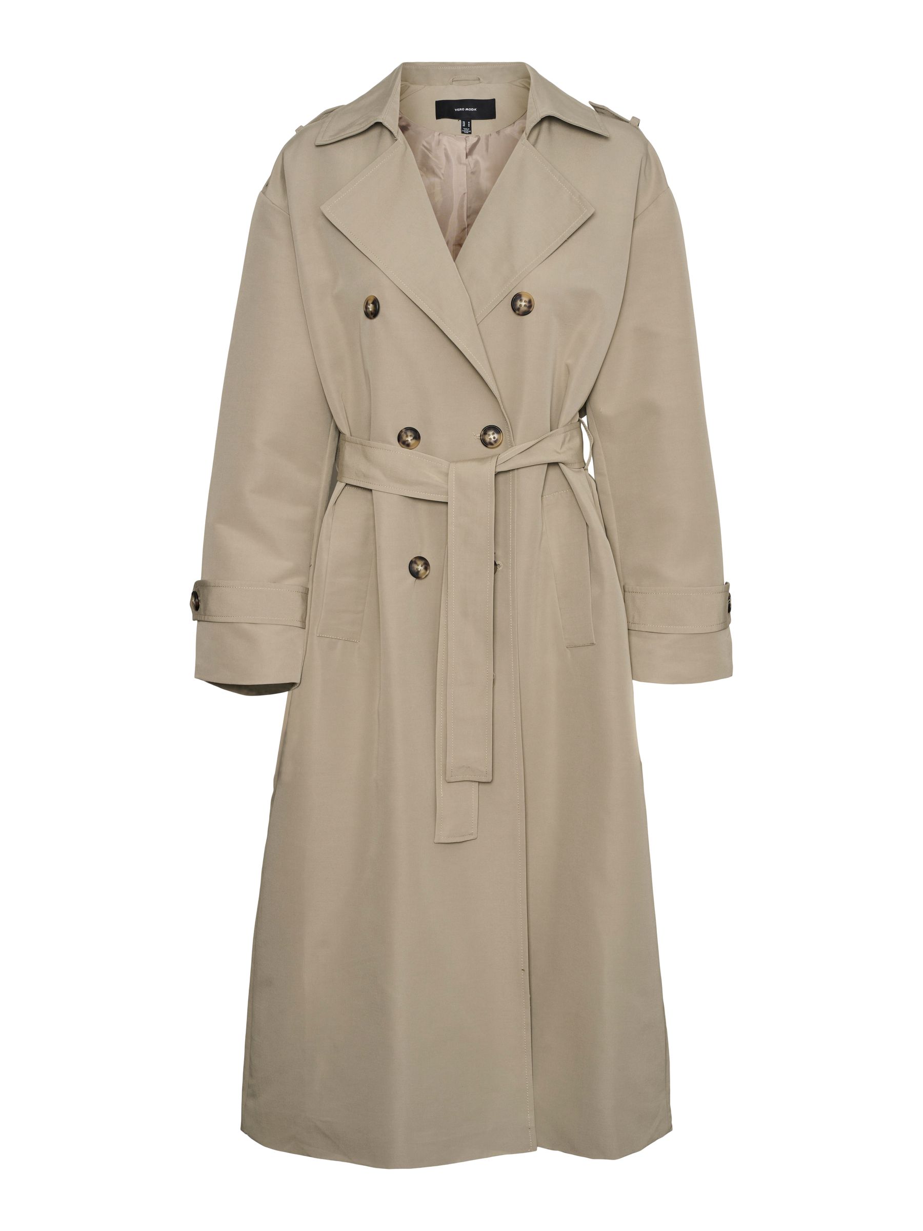 Vero moda long sleeve self tie coat on sale