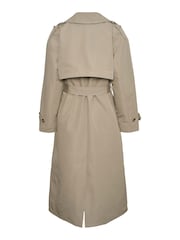 VERO MODA Green Mid Length Tie Waist Trench Coat - Image 8 of 8