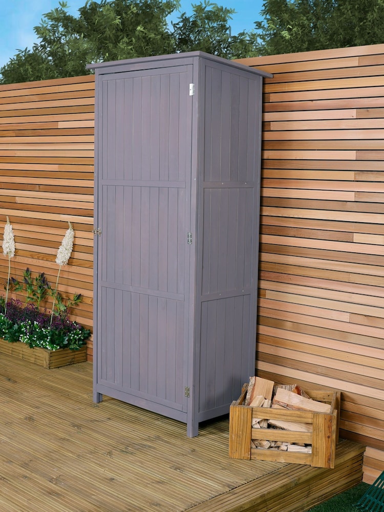 Charles Bentley Grey Garden Wooden Storage Shed 6 x 3ft - Image 1 of 6