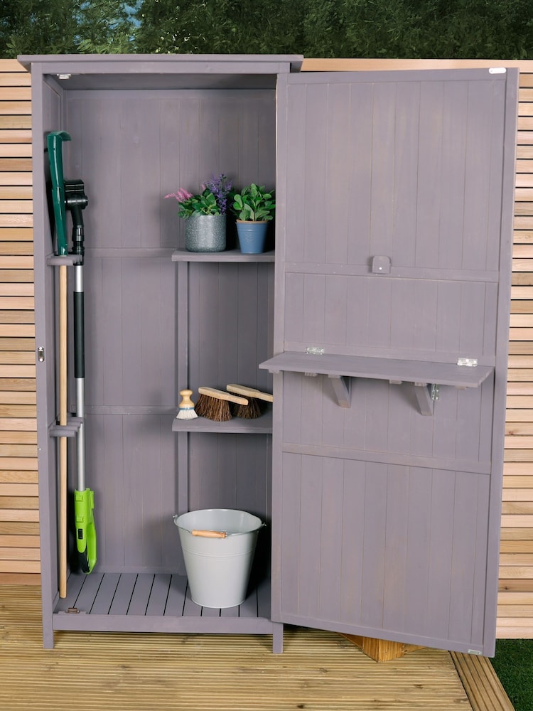 Charles Bentley Grey Garden Wooden Storage Shed 6 x 3ft - Image 2 of 6