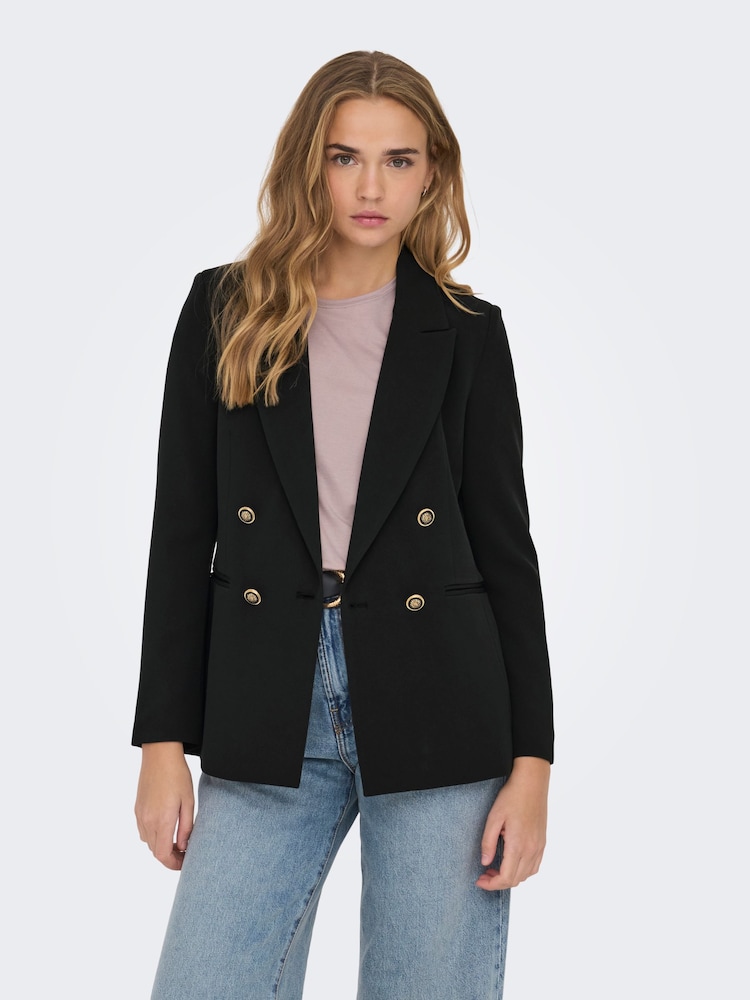ONLY Black Military Button Blazer - Image 2 of 8 ONLY Black Military Button Blazer - Image 2 of 8