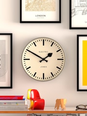 Jones Clocks Grey A Contemporary Railway Dial Wall Clock - Image 1 of 4