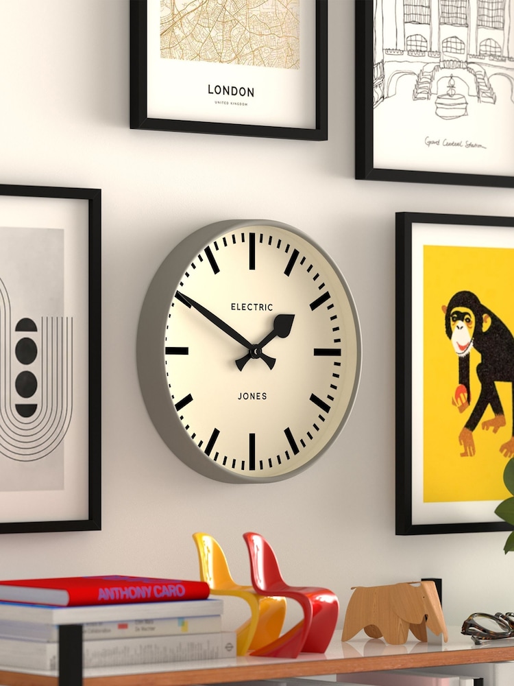 Jones Clocks Grey A Contemporary Railway Dial Wall Clock - Image 2 of 4