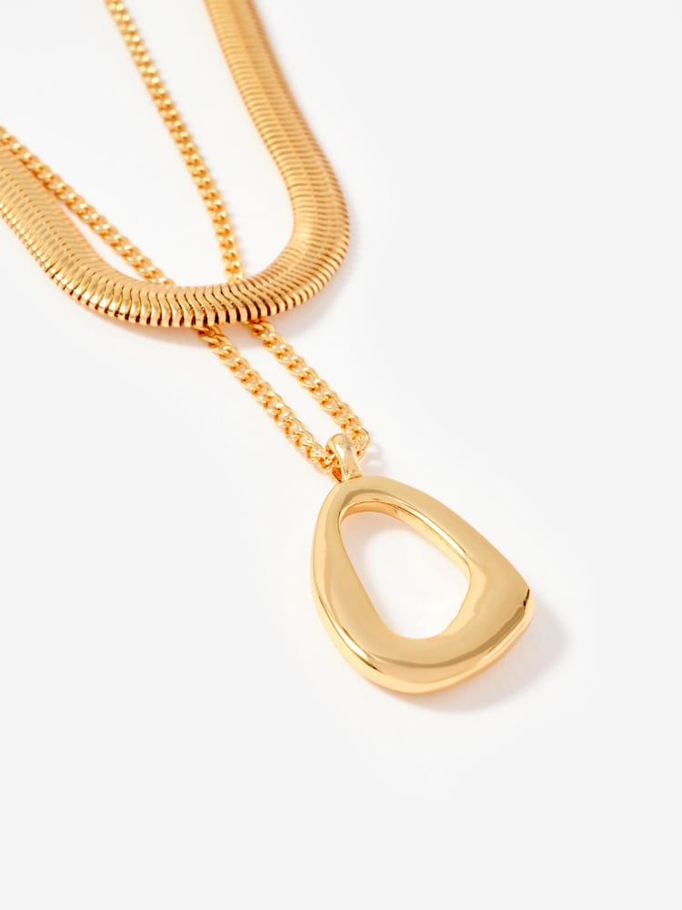 Mint Velvet Gold Tone Sculpted Layer Necklace - Image 3 of 3 Mint Velvet Gold Tone Sculpted Layer Necklace - Image 3 of 3