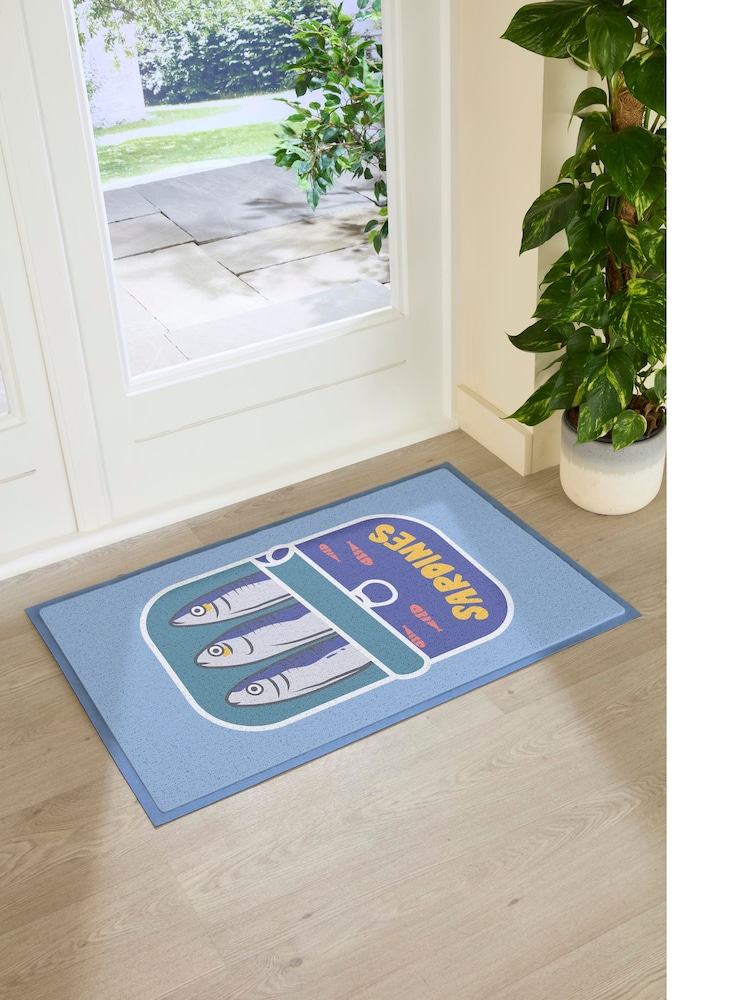 Artsy Mats Blue Sardine Tin Indoor/Outdoor Doormat - Image 1 of 1