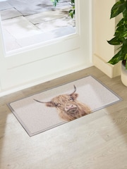 Artsy Mats Beige Highland Cow Outdoor Doormat - Image 2 of 4