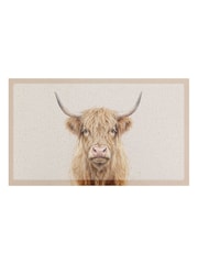Artsy Mats Beige Highland Cow Outdoor Doormat - Image 3 of 4