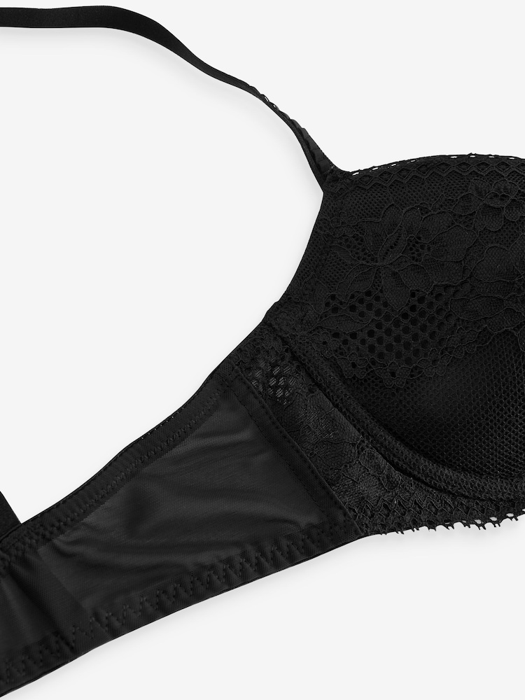 Black Pad Balcony Lace Bra - Image 5 of 5