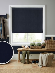 Laura Ashley Blue Swanson Midnight Made to Measure Roman Blind - Image 1 of 6