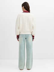 French Connection White Kenley High Collar Cardigan - Image 2 of 6