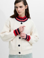French Connection White Kenley High Collar Cardigan - Image 5 of 6