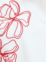 French Connection White Alexis Cotton Embroidered Line Drawing Shirt - Image 6 of 6