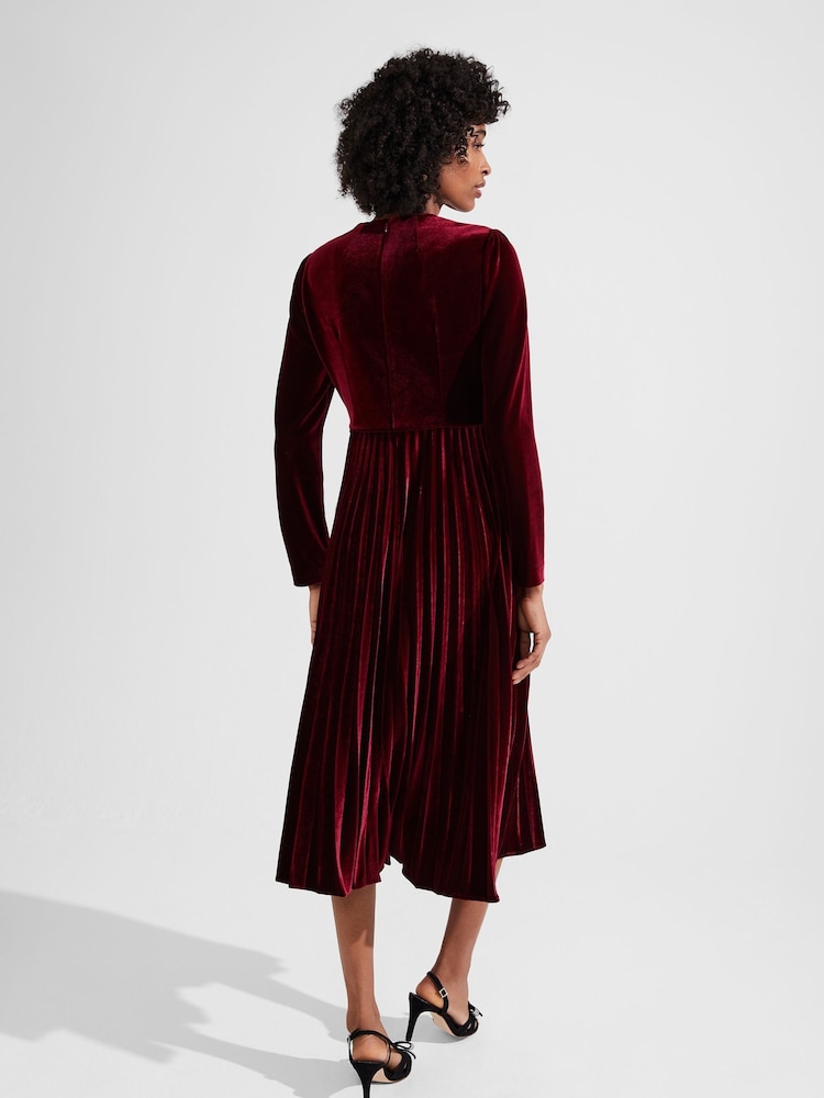 Hobbs Red Rosalie Velvet Dress - Image 2 of 4