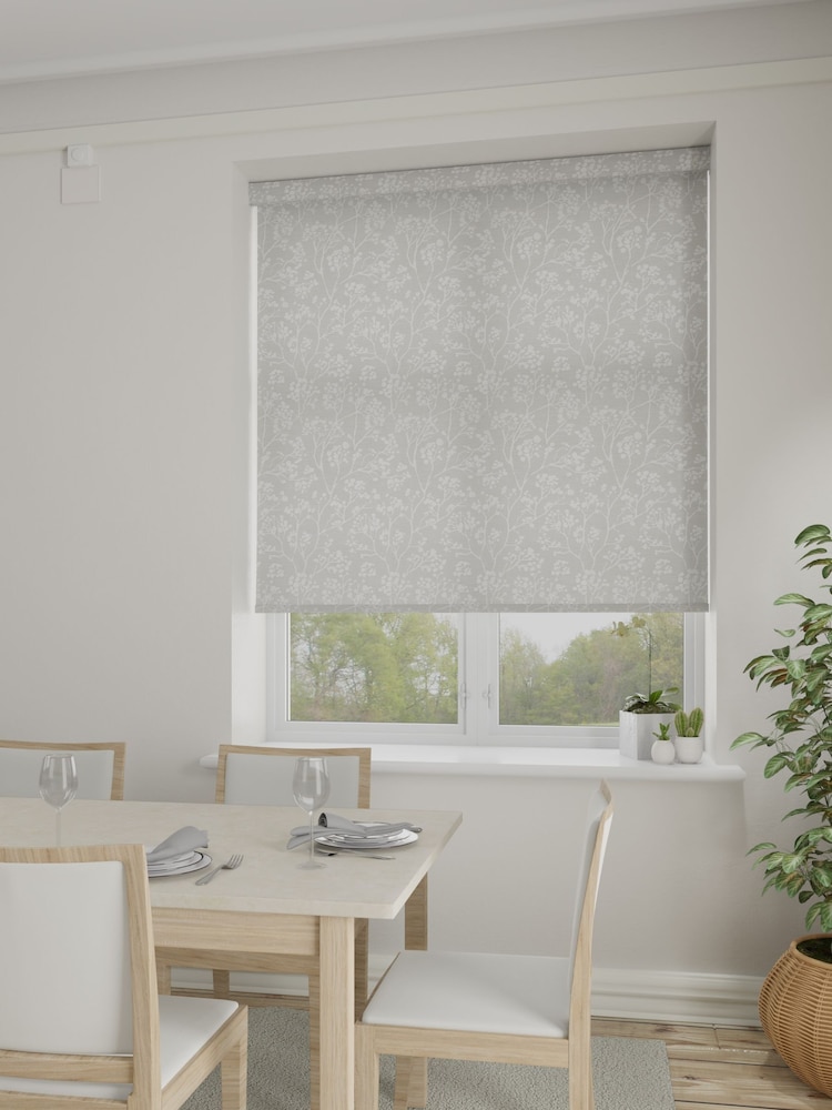 Silver Grey Garden Trail Made To Measure Roller Blinds - Image 2 of 5