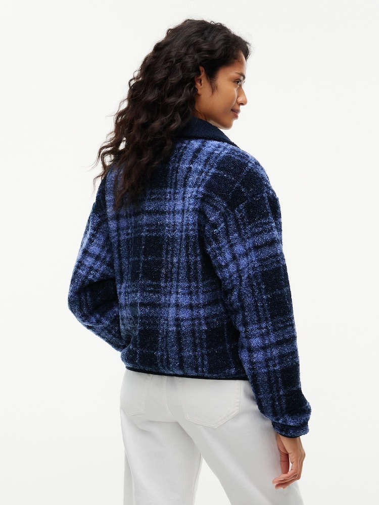 Albastru - Hanorac cu fermoar întreg și croi pătrat din fleece teddy Tommy Jeans - Imaginea 2 din 5 Albastru - Hanorac cu fermoar întreg și croi pătrat din fleece teddy Tommy Jeans - Imaginea 2 din 5
