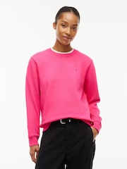 Tommy Hilfiger Light Pink Brushed Fleece Crew Neck Sweatshirt - Image 1 of 5