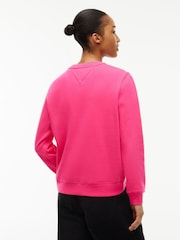 Tommy Hilfiger Light Pink Brushed Fleece Crew Neck Sweatshirt - Image 2 of 5