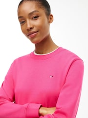 Tommy Hilfiger Light Pink Brushed Fleece Crew Neck Sweatshirt - Image 4 of 5