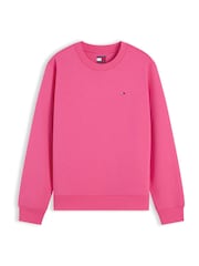 Tommy Hilfiger Light Pink Brushed Fleece Crew Neck Sweatshirt - Image 5 of 5