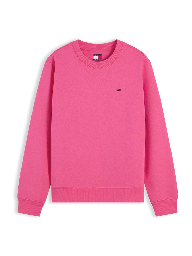 Tommy Hilfiger Light Pink Brushed Fleece Crew Neck Sweatshirt - Image 5 of 5 Tommy Hilfiger Light Pink Brushed Fleece Crew Neck Sweatshirt - Image 5 of 5