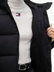 Tommy Jeans Black Ripstop Hooded Puffer Jacket - Image 5 of 6