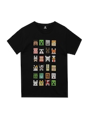 Character Black 100% Cotton Minecraft T-Shirt - Image 1 of 2