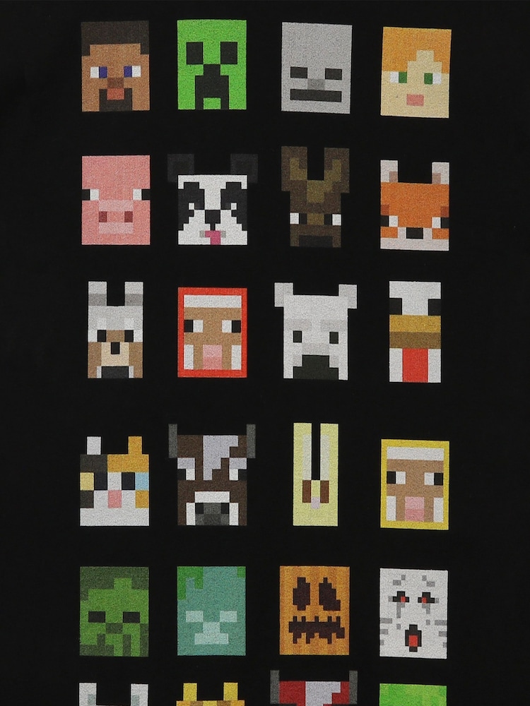 Character Black 100% Cotton Minecraft T-Shirt - Image 2 of 2