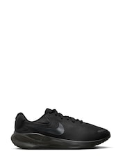 Nike Black/White Revolution 7 Road Running Trainers - Image 1 of 11