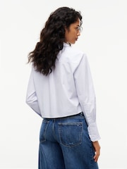 Tommy Jeans Blue Relaxed Fit Ruffle Poplin Shirt - Image 2 of 5