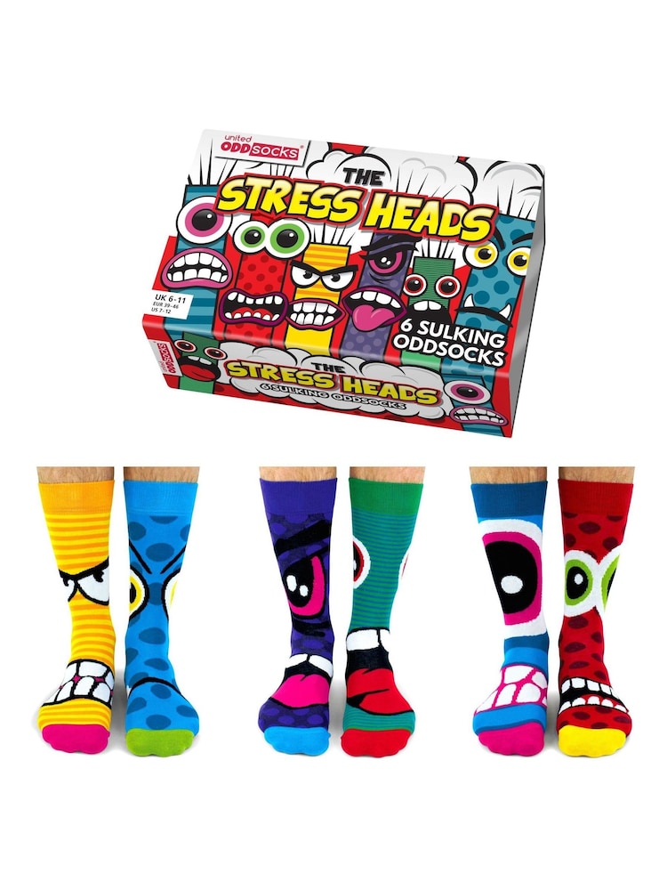United Odd Socks Multi Stress Heads Stress Heads Socks - Image 1 of 4