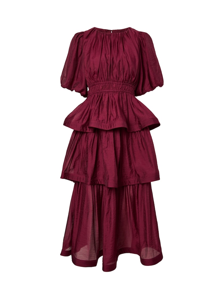 Y.A.S Purple Ruffle Tiered Midi Occassion Dress - Image 1 of 2