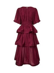 Y.A.S Purple Ruffle Tiered Midi Occassion Dress - Image 2 of 2