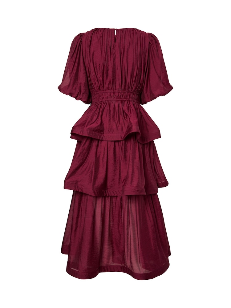 Y.A.S Purple Ruffle Tiered Midi Occassion Dress - Image 2 of 2