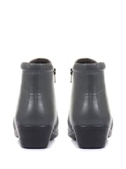 Pavers Grey Ladies Wide Fit Leather Ankle Boots - Image 3 of 5