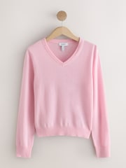 Blush Pink - N.Premium kašmira vilnas džemperis ar V veida kakla izgriezumu - Attēls 5 no 7