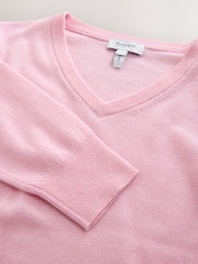 Blush Pink - N.Premium kašmira vilnas džemperis ar V veida kakla izgriezumu - Attēls 7 no 7