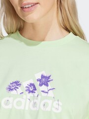adidas Green Sportswear Flower Pack Badge Of Sport T-Shirt - Image 5 of 7