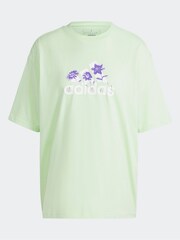 adidas Green Sportswear Flower Pack Badge Of Sport T-Shirt - Image 7 of 7