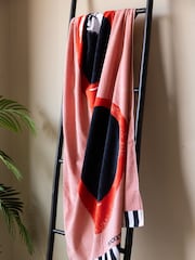 Rockett St George Pink Glasses 100% Cotton Beach Towel - Image 2 of 4