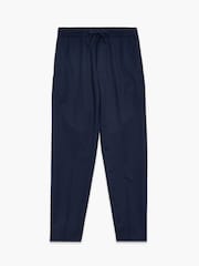 French Connection Blue Cotton Blend Elasticated Waist Tailored Trousers - Image 3 of 6