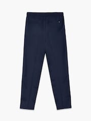 French Connection Blue Cotton Blend Elasticated Waist Tailored Trousers - Image 4 of 6