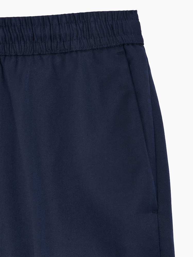 French Connection Blue Cotton Blend Elasticated Waist Tailored Trousers - Image 6 of 6