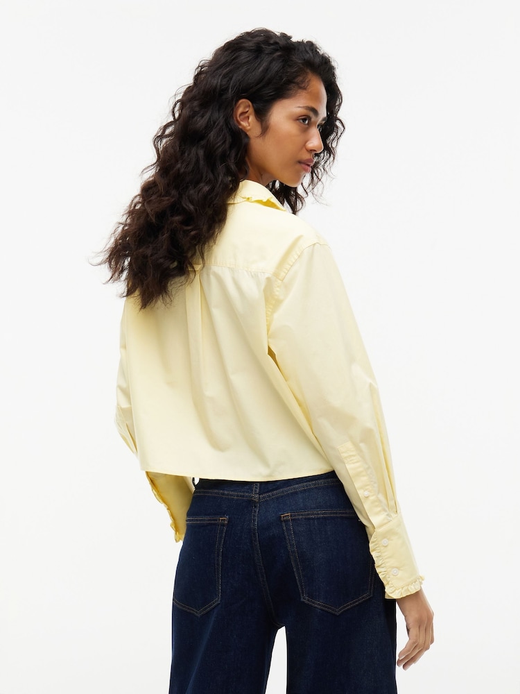 Tommy Jeans Yellow Relaxed Fit Ruffle Poplin Shirt - Image 2 of 5