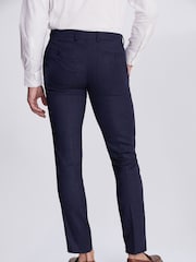 MOSS Blue Slim Fit Blue Twisted Trousers - Image 2 of 4