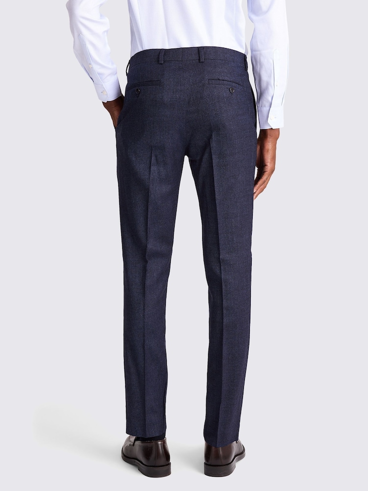 MOSS Blue Slim Fit Blue Twisted Trousers - Image 2 of 3 MOSS Blue Slim Fit Blue Twisted Trousers - Image 2 of 3