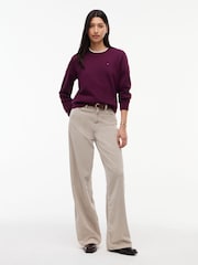 Tommy Hilfiger Purple Brushed Fleece Crew Neck Sweatshirt - Image 3 of 5