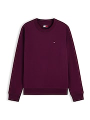 Tommy Hilfiger Purple Brushed Fleece Crew Neck Sweatshirt - Image 5 of 5